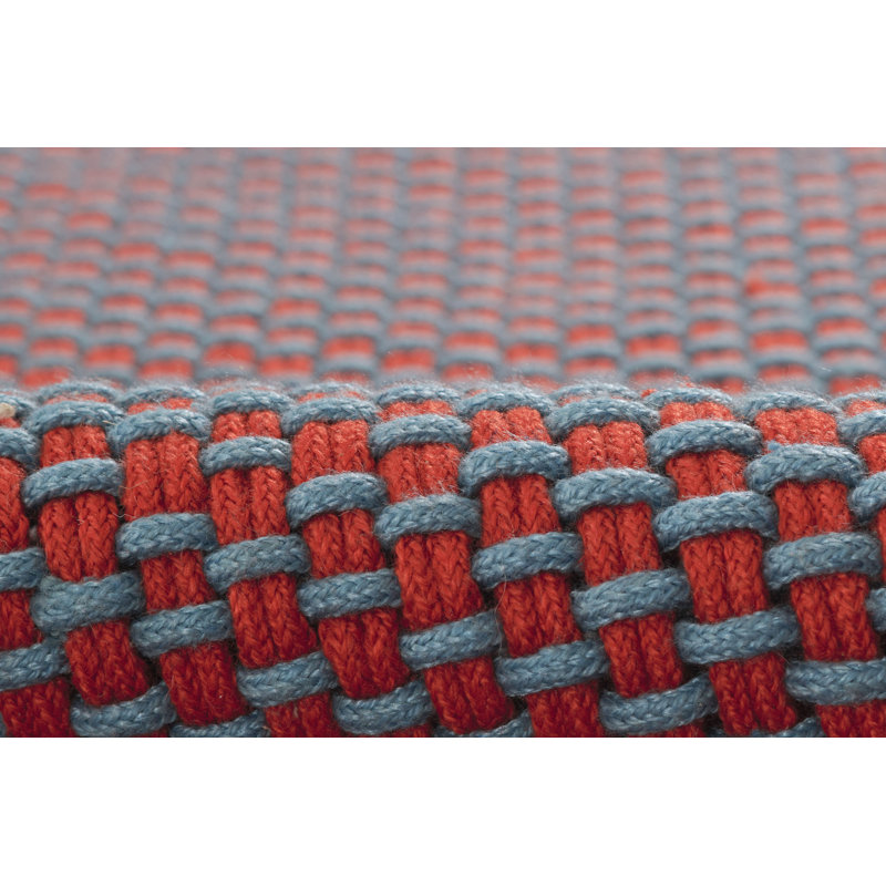 Tapis intérieur rouge tissé à la main Marseille, Rectangle de 5 pi x 8 pi