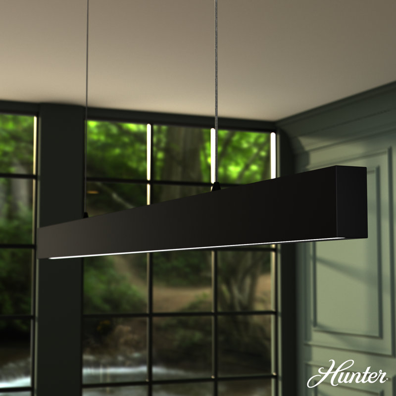 Hunter x Jasmine Roth Canoga Modern Integrated LED Large Linear Kitchen Island Chandelier