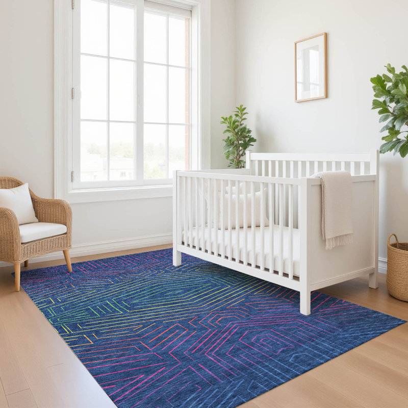Tapis intérieur / extérieur lavable à la machine pour enfants ACN2830, Baltique, 9 pi x 12 pi