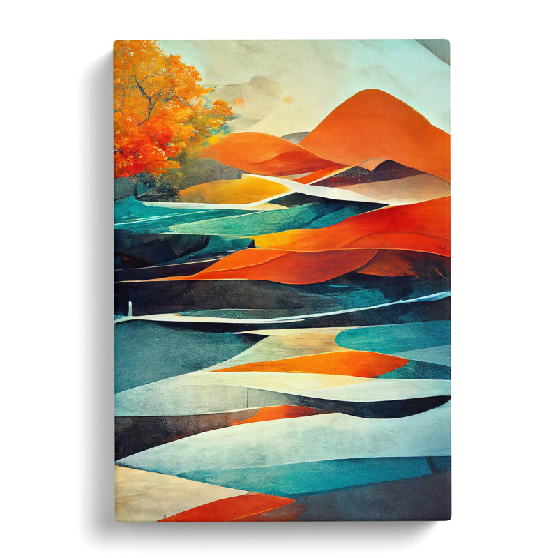 Meadow Landscape Abstract No.2 - Wrapped Canvas, 76cm H x 50cm W x 3cm D