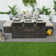 Rectangular 10 - Person Aluminum Fire Pit Table Dining Set with Cushions
