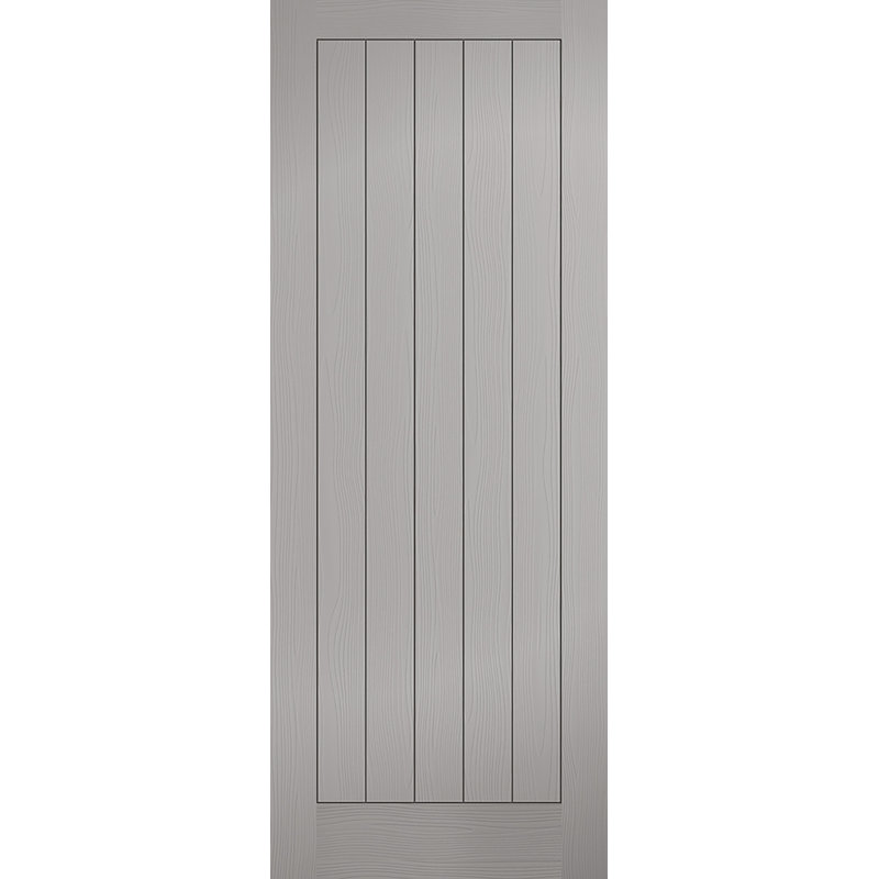 Textured Vertical 5P Grey Internal Door, 198cm H x 68.6cm W x 3.5cm D