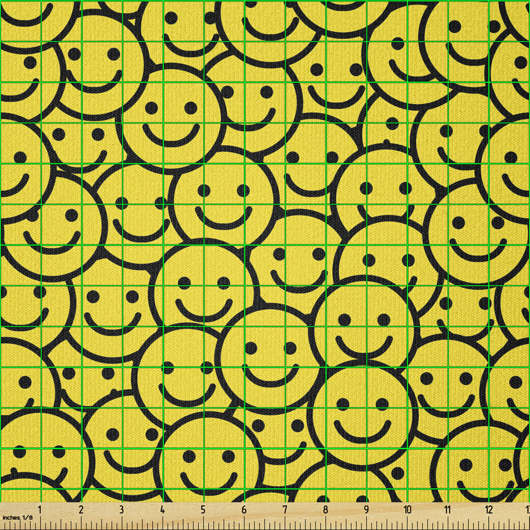 Desmone Circular Faces Smiling Happy Mood Multi-Purpose Fabric