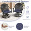 Ensemble de 2 chaises de salle à manger pivotantes en fonte d'aluminium avec accoudoirs et coussins bleus-765695018