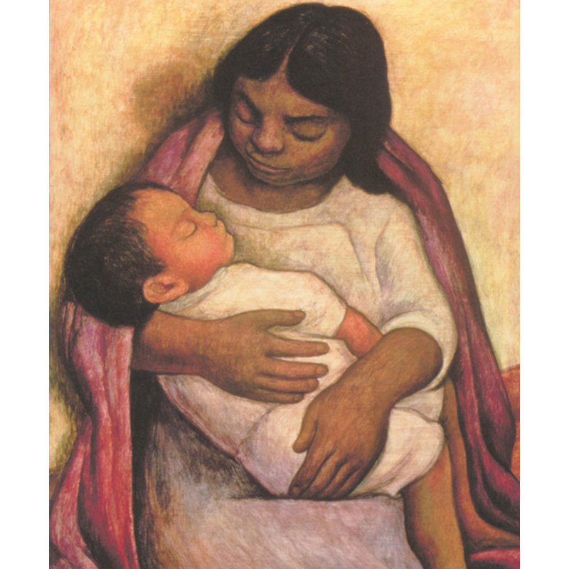 Toile tendue avec châssis Delfina and Dimas par Diego Rivera, H 24 po x l 17 po