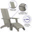 Chaise Adirondack d'extérieur avec repose-pieds Brady-88681429