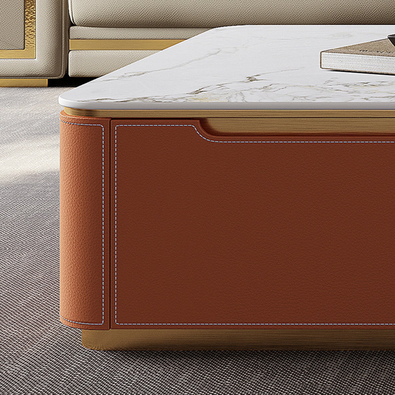 Meuble télé avec table basse, Brun