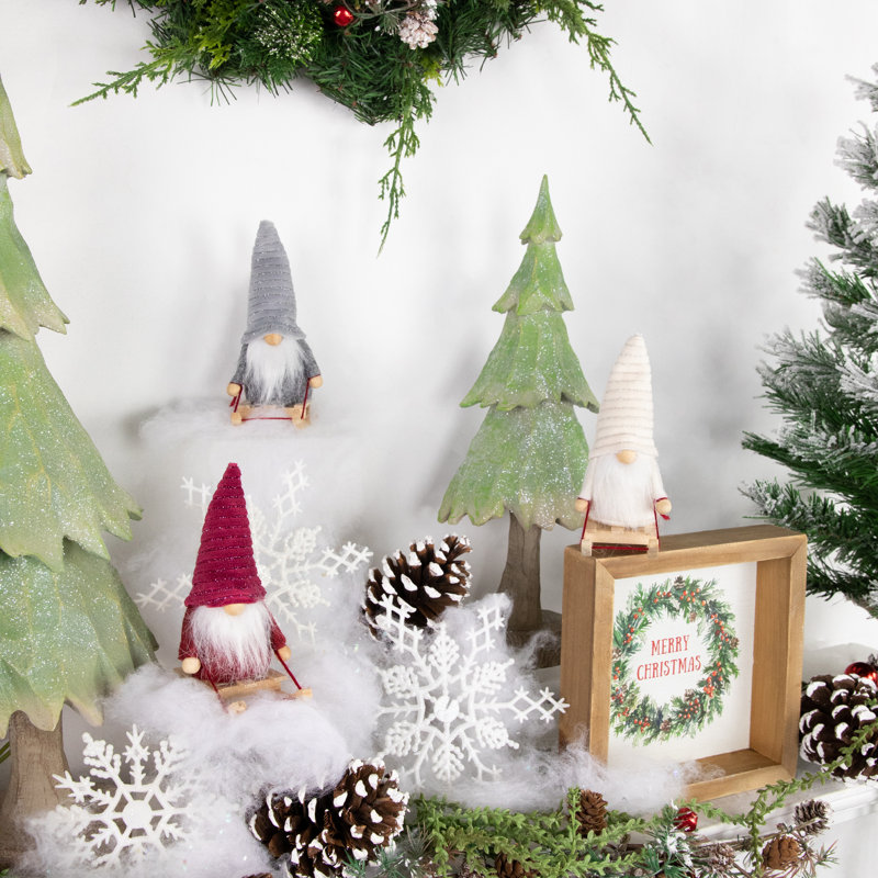 Figurines de Noël en peluche gnomes de traîneau