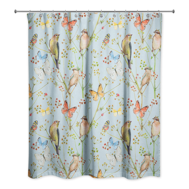 Rideau de douche simple Perine, Bleu