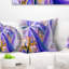 Courbes fractales mauves et jaunes - coussin imprimé abstrait-29604444-29604448