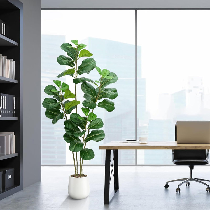 Faux Ficus Tree in Pot and Planter
