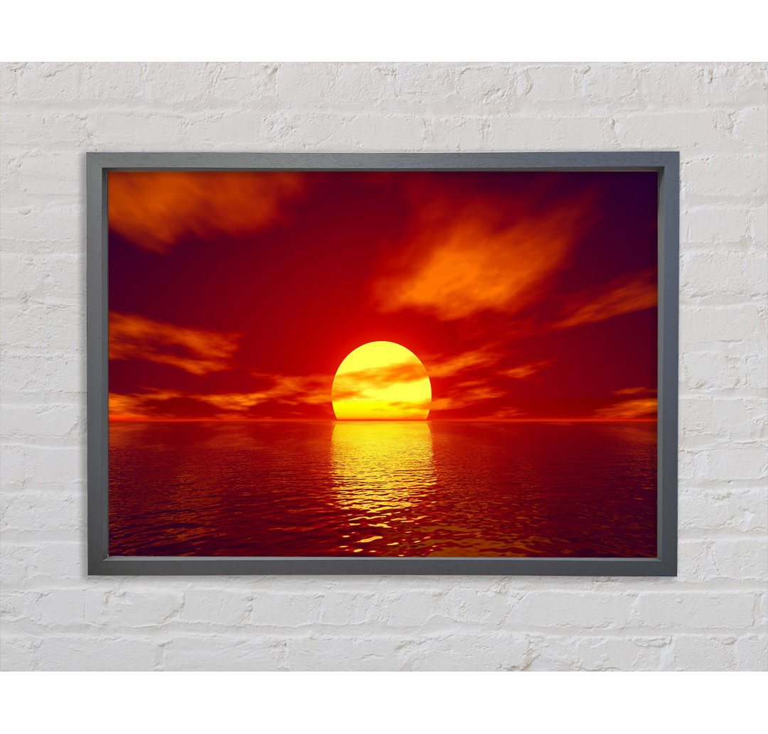 Gerahmtes Poster Golden Sun In The Red Sky