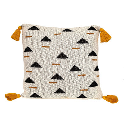 Poki Transitional Beige Throw Pillow