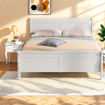 Lit double en bois massif de qualité supérieure, design moderne pour la maison