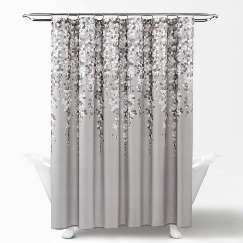 Anatoli Polyester Shower Curtain, Grey