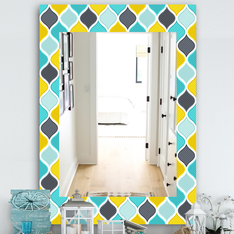 Miroir mural bohémien et éclectique ornement, H 24 po x l 32 po