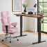 Bureau debout électrique à hauteur ajustable avec fauteuil de direction ergonomique, ensemble de mobilier de bureau moderne