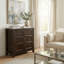 Armoire de rangement basse en bois massif avec tablettes réglables Burlington-1877095695