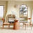 Mid-Century Modern Round Dining Table, 39"/43"/47"/53"/59" Sintered Stone Top, Solid Wood Base, Farmhouse Kitchen Table, Stain & Scratch Resistant-268317390-268317398