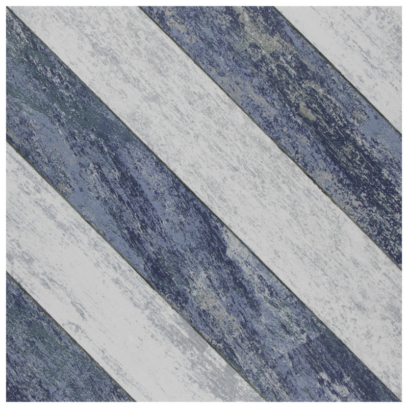 Carreau de porcelaine de 10 po x 10 po Cassis Sete, bleu