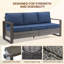 Ensemble de meubles de patio 5 pièces Allcot, canapé d'extérieur en osier avec coussins pivotants et confortables-409370880-409370911