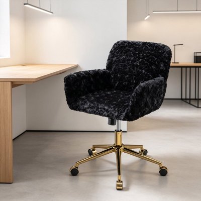 Office Chair,Artificial Rabbit Hair Office Chair ,Adjustable Desk Chair Swivel Office Chair,Vanity Chair