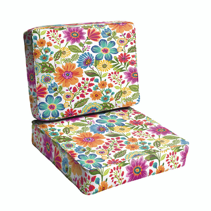 Outdoor 3'' Lounge Chair Seat / Back Cushion, Graphite/Cream