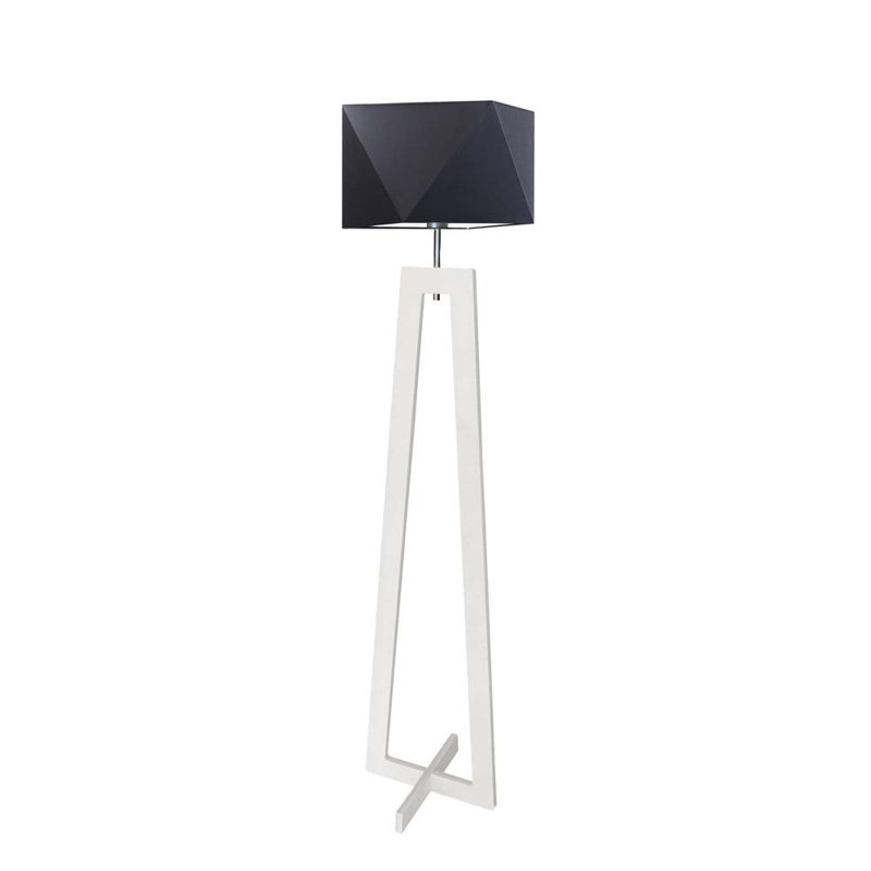 Ayaab 152cm Traditional Floor Lamp, White, Black