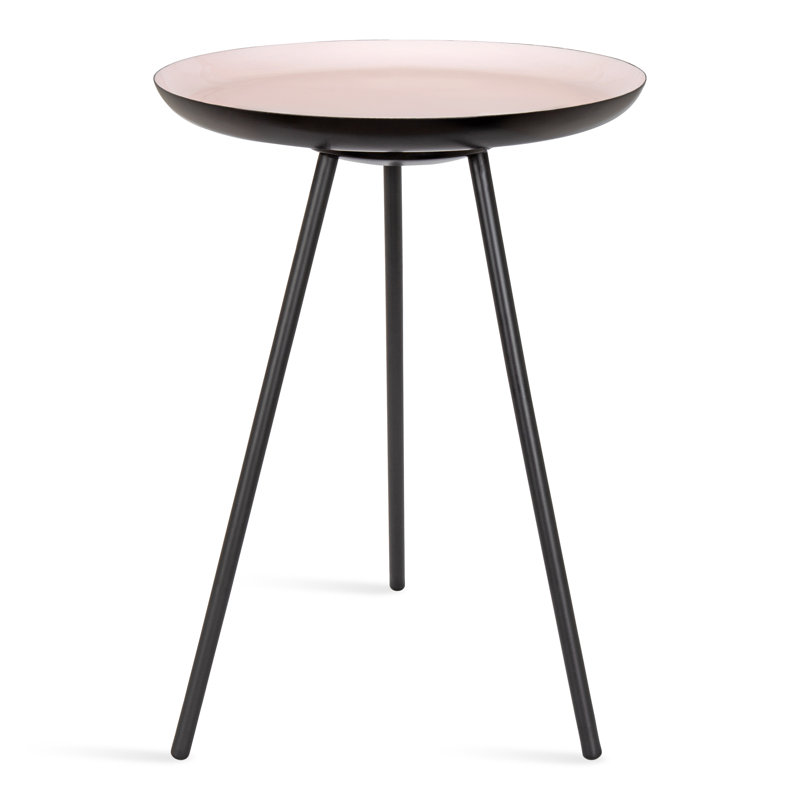 Table de bout à 3 pieds Philo, Rose / noir