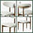  Mid-Century Modern Beige & Bronze Dining Chairs Set of 2, Upholstered PU Leather Dining Chair Side Chair with Metal Base, Fully Assembled