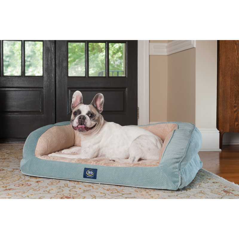Large Blue Orthopedic Quilted Couch Pet Bed