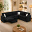 Canapé d'angle en U Doroteia avec méridienne de rangement, ports USB et coussins décoratifs, couleur rouge.-64422767