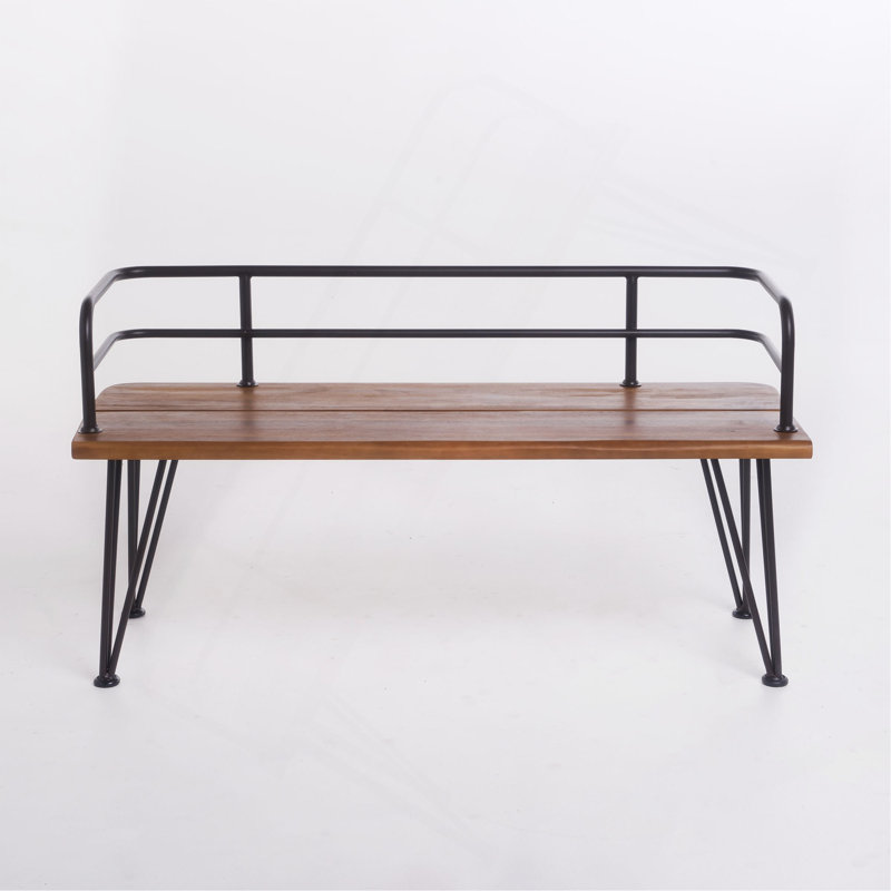 Banc en bois industriel et métal Zion