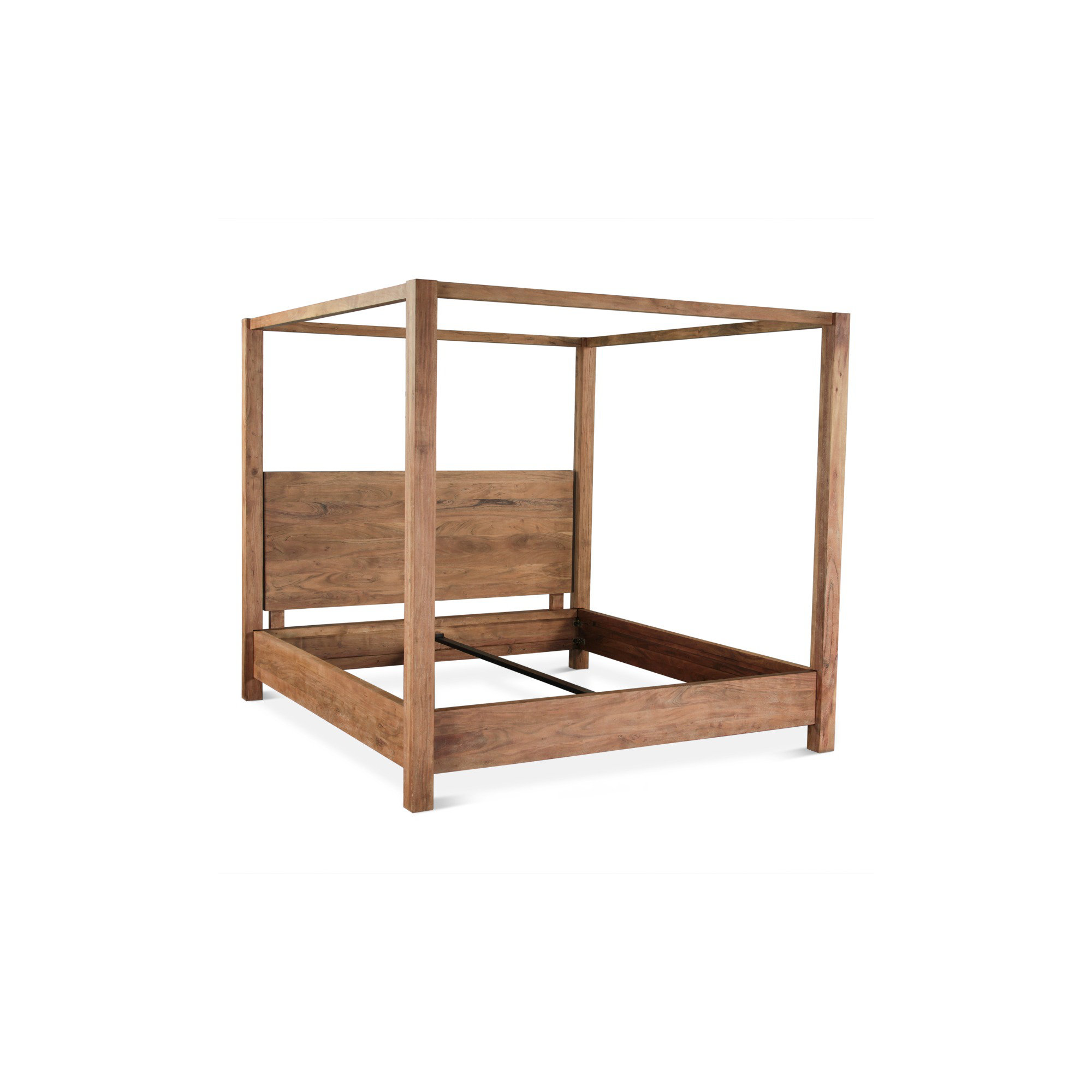 Xaydin Canopy Bed In Brushed Acacia, Queen