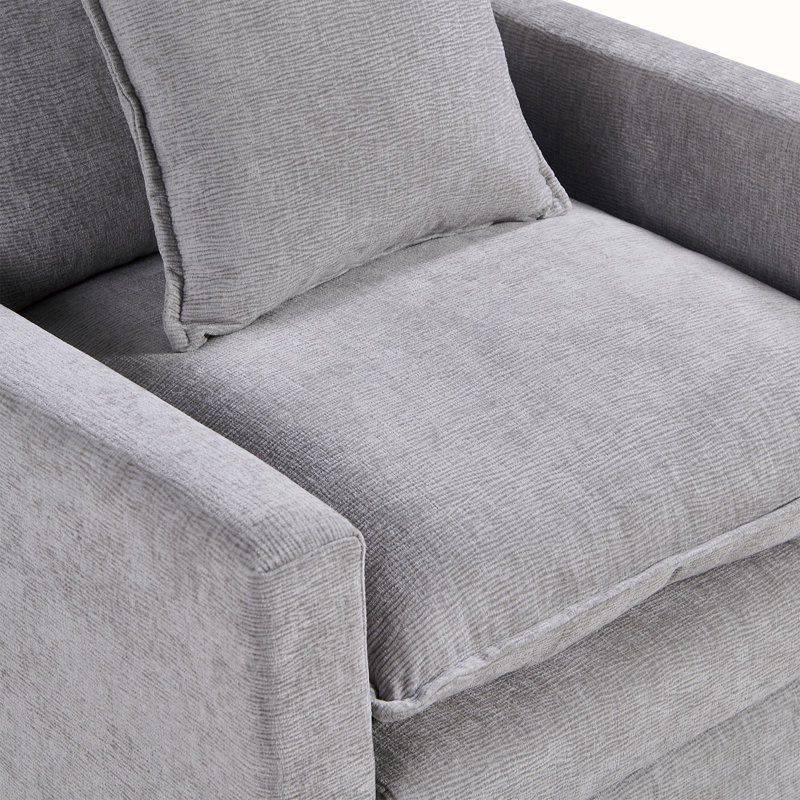 Fauteuil en chenille, Gris chenille