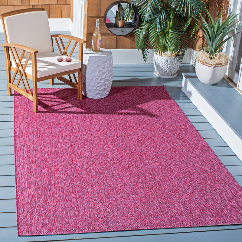Summer-Louise Performance Solid Color Indoor/Outdoor Area Rug, Rectangle 5'3" x 7'7"