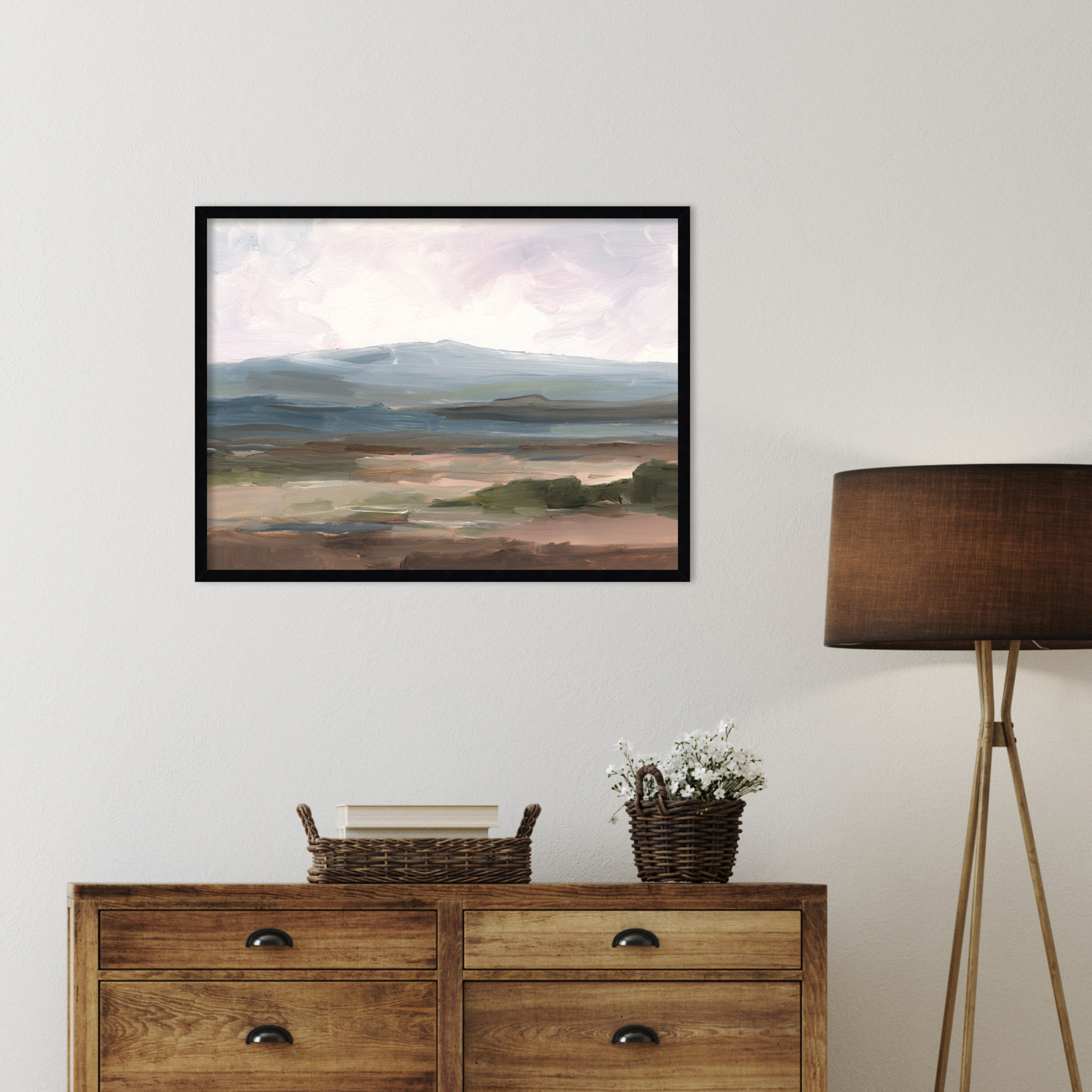 Serene Mountain Study II by Ethan Harper Wood Framed Wall Art Print, 25" H x 33" W, Black