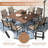 Patio Dining Set with Stackable Textilene Armrest Chairs and 59" Square Dining Table-986485841