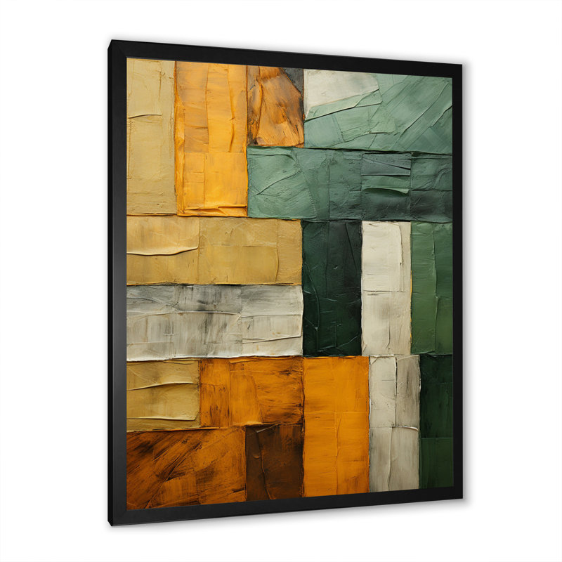 Imantas Cubism Geometric Plains III sur toile, Cadre photo noir, H 20 po x l 12 po x P 1 po