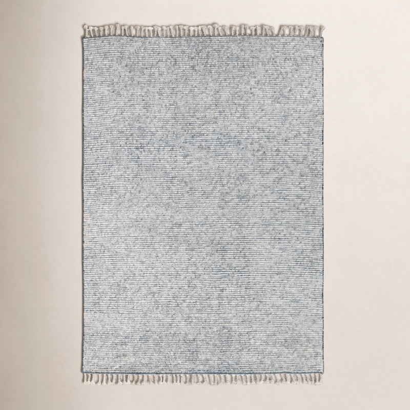 Shea Stripe Hand-Knotted Gray Area Rug, Rectangle 10' x 14'
