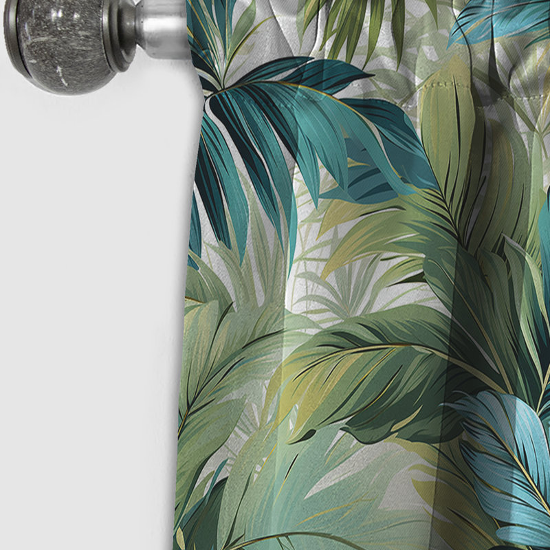Motif tropical Palm Oasis - Rideau floral - Rideau occultant floral - 1 panneau, L 52 po x L 95 po