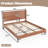 King Size Mid-Century Modern Bamboo Platform Bed Frame with Rounded Corner Headboard, Solid Wood Slat Support, No Box Spring Needed, Natural.-1961840427-1961840431