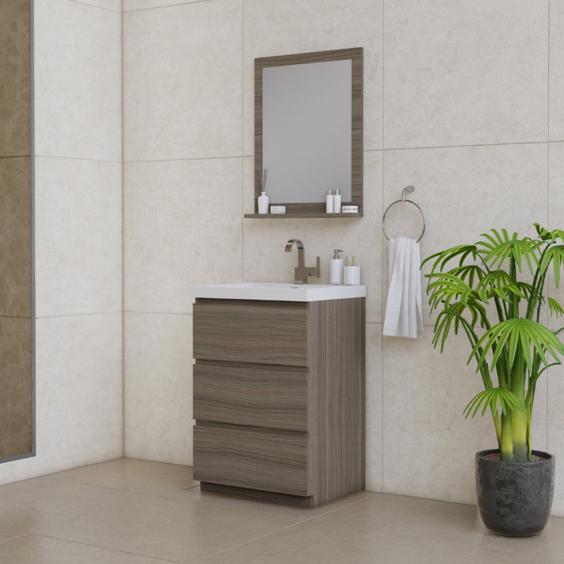 Ensemble de meuble-lavabo simple 24 po Arjina, Gris