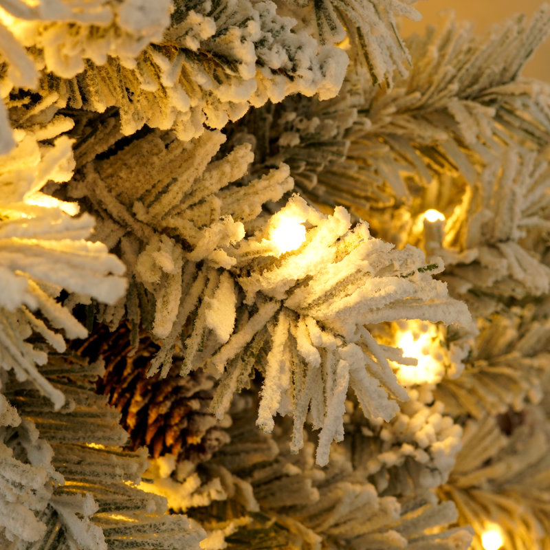Arbre de Noël artificiel avec guirlande et couronne Layla