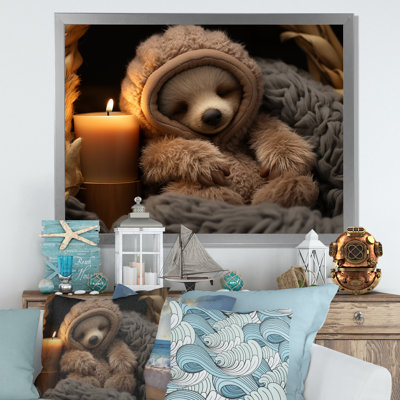 Brown Sloth Serenity Sleep - Slothwall Art