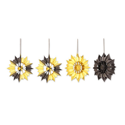 Bungalow Rose Handmade Solar Blossoms Paper Ornaments (Set Of 4)