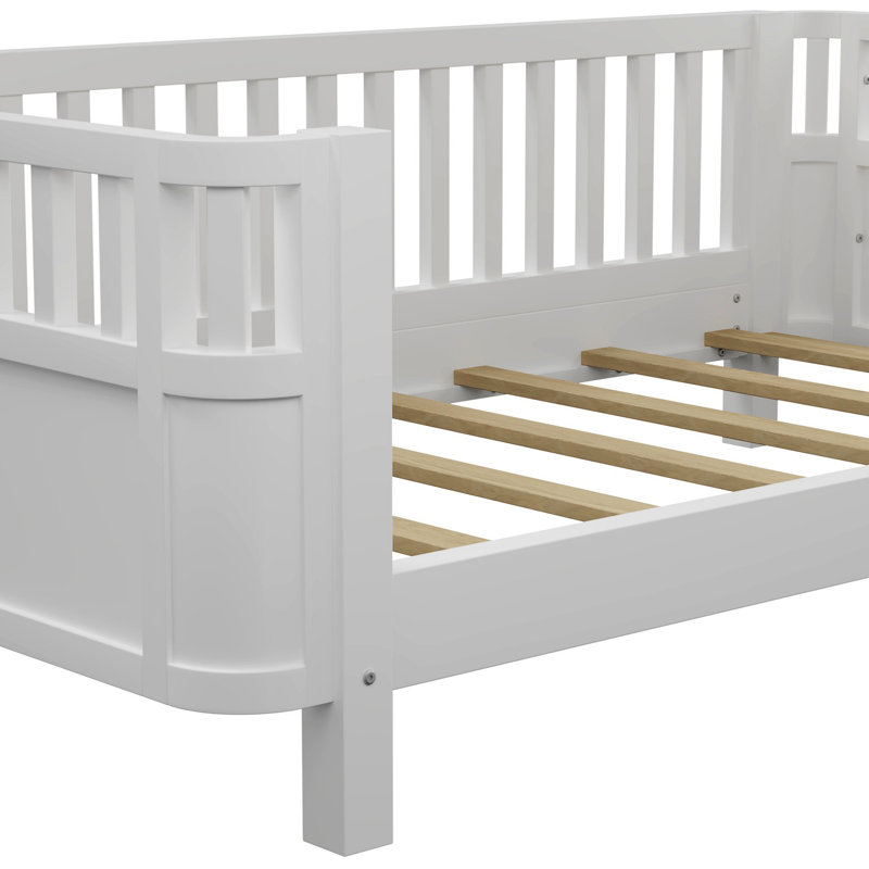 Lit plateforme en bois pour enfants Lit en bois à profil bas avec rails pour filles et garçons