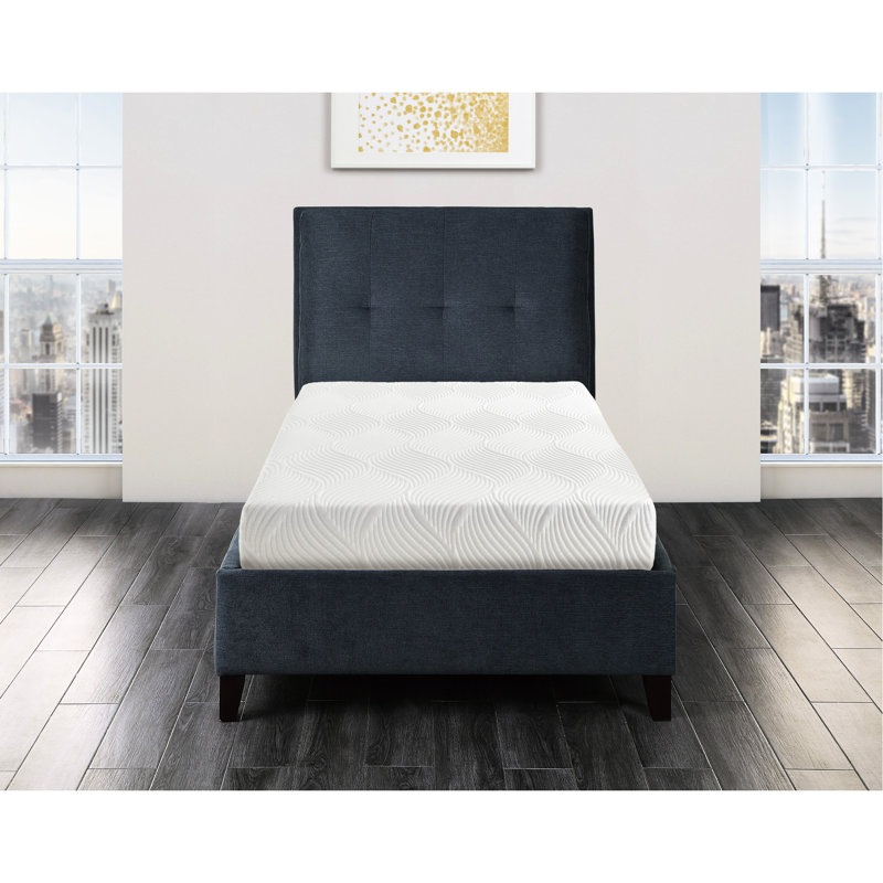 Matelas simple de 10 pouces, mousse gel, ferme, blanc, tissu, mousse respirante, respirant, améliore la qualité du sommeil