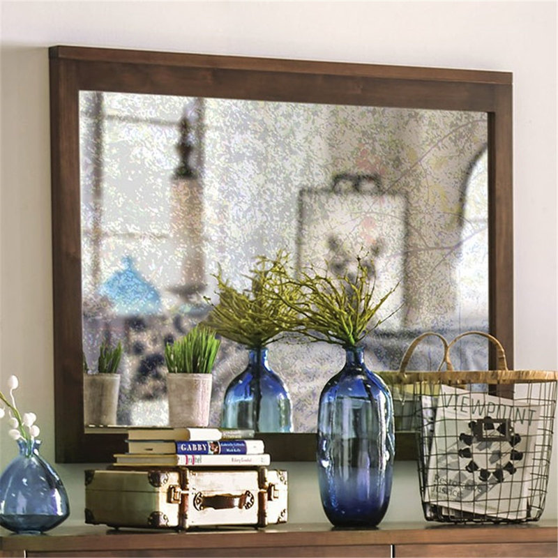 Wood Flat Wall Mirror