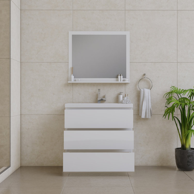 Ensemble de meuble-lavabo simple 36 po Arjina, Blanc